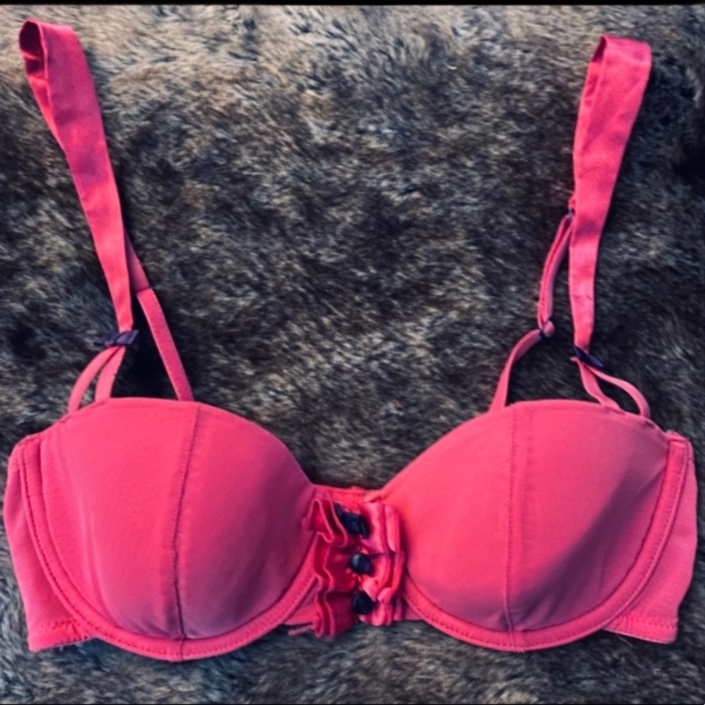 Retro Pink Push Up Bra